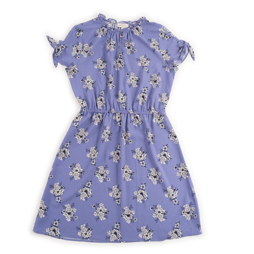 LOFT Blue Purple Floral Dress